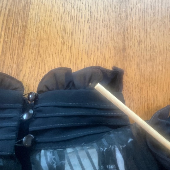 Vintage 80’s Black Frilly Ruffle Sheer Marie Claire CA Dress 9/10 Fairy Goth - Picture 14 of 16